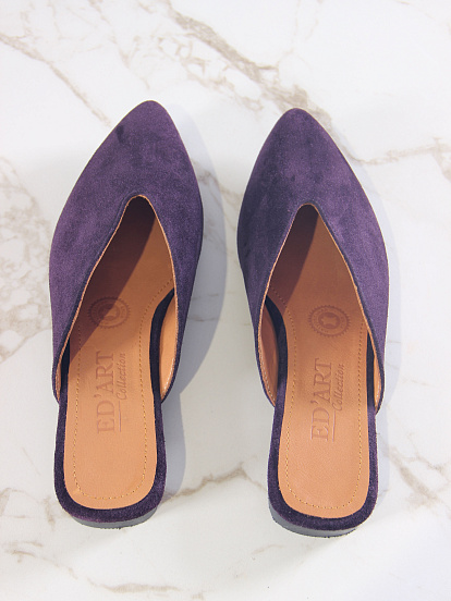 картинка Мюли ED'ART 1001.34104'bl. Сливовая замша от интернет магазина