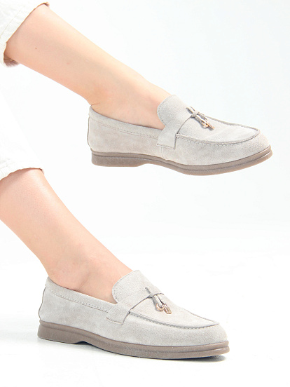 картинка Лоферы лоферы ED'ART 170.2614'be. Каменный замша от интернет магазина