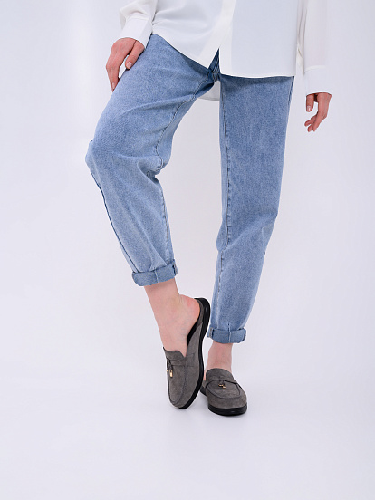 картинка Мюли ED'ART 1070.2614'bl. серый замша от интернет магазина