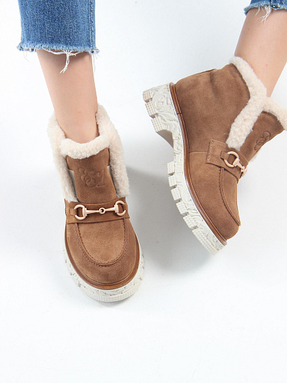 картинка Ботинки ED'ART 307. PODYUM141 'be.светло коричневый замша от интернет магазина