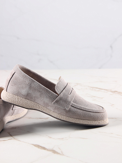 картинка Лоферы ED'ART 177.1607'be. каменный замша от интернет магазина