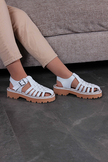 картинка Босоножки ED'ART 2026.5151'be. Белый от интернет магазина