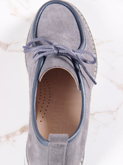 картинка Мокасины ED'ART 191.rose'gr. серый замок замша от интернет магазина