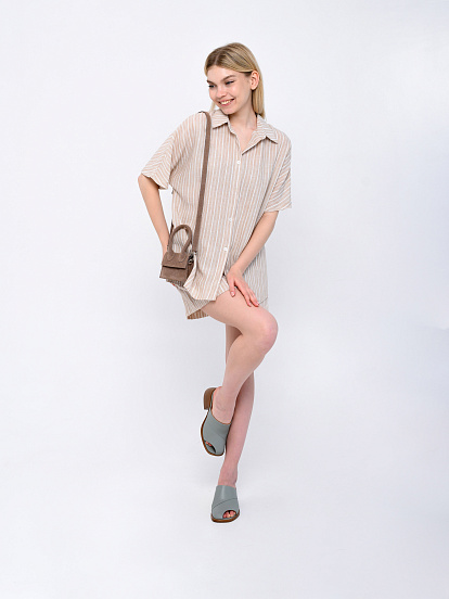 картинка Сабо ED'ART 5300.23663'be. Авокадо лион+коричневый от интернет магазина