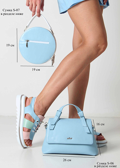 картинка Босоножки ED'ART 2029.2525'w. Голубой розовый мята от интернет магазина