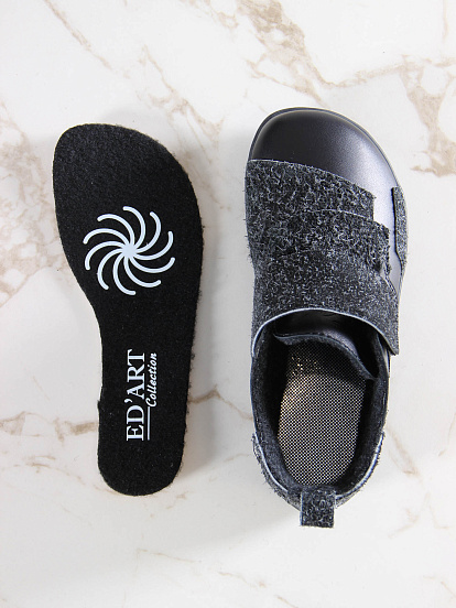 картинка Босоногие ботинки  ED'ART 206.NATA'bl.Черная кожа+черный джангл от интернет магазина