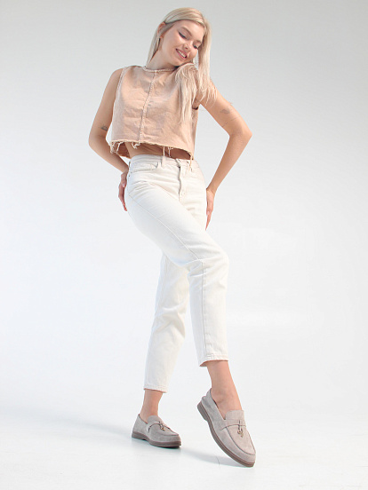 картинка Лоферы лоферы ED'ART 170.2614'be. Каменный замша от интернет магазина