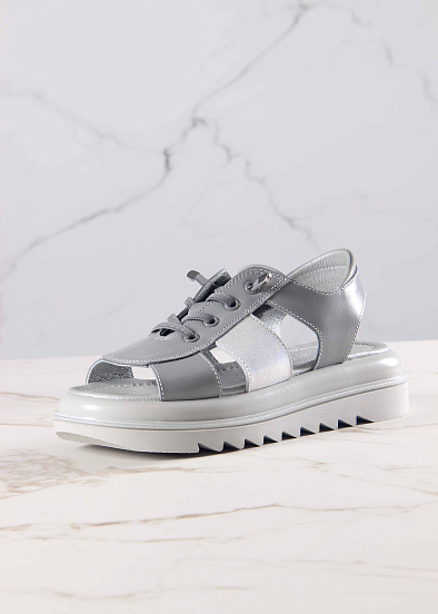 картинка Босоножки ED'ART 2029.2525'gr. Серый белый ибица от интернет магазина