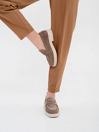 картинка Лоферы туфли ED'ART 176.1593'be. Капучино замша от интернет магазина