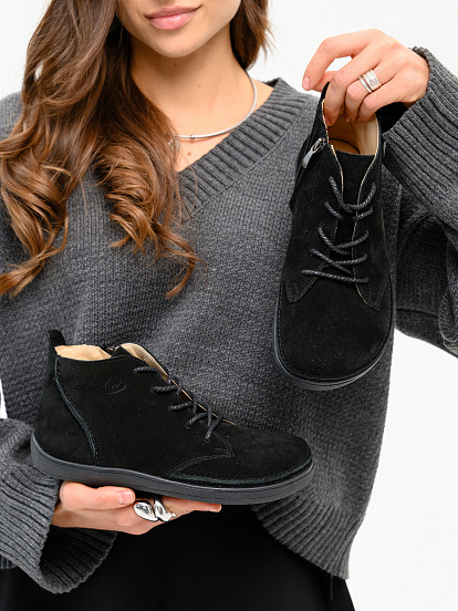 картинка Босоногие ботинки  ED'ART 210.NATA'bl.Черная замша от интернет магазина