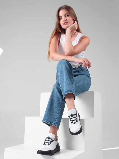 картинка Кроссовки ED'ART 155.2104'bl. Белый черный от интернет магазина