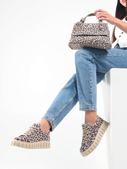 картинка Кеды ED'ART 128.91505'be. бежевый леопард от интернет магазина