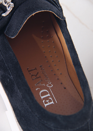 картинка Лоферы туфли ED'ART 172.1841'be. черная замша от интернет магазина