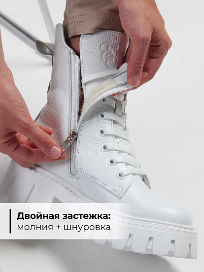 картинка Ботинки ED'ART 346.чанки'w. Белый бартон от интернет магазина