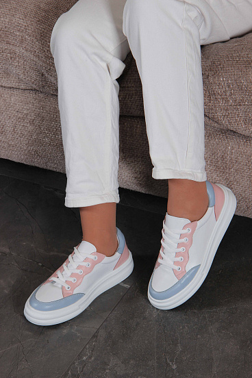 картинка Кеды ED'ART 148.lusi22'w. Белый-голубой-розовый от интернет магазина