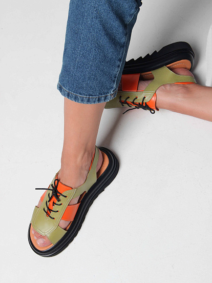 картинка Босоножки ED'ART 2029.2525'bl. Авокадо оранжевый от интернет магазина