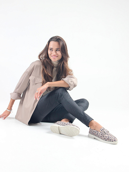 картинка Лоферы туфли ED'ART 172.1841'be. бежевый леопард от интернет магазина