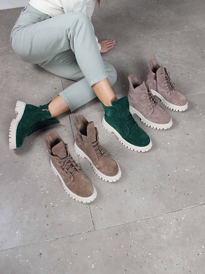 картинка Ботинки ED'ART 228.V.1541'be. Капучино замша от интернет магазина