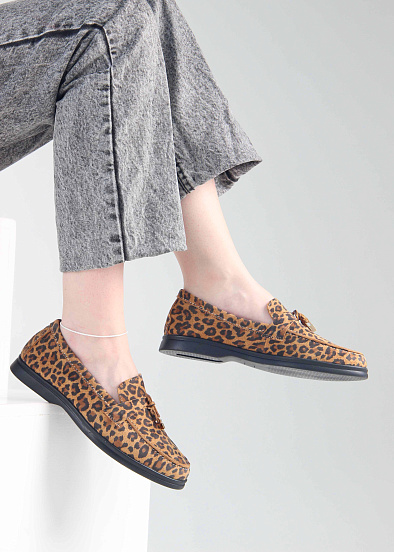 картинка Лоферы туфли ED'ART 170.2614'bl. коричневый леопард от интернет магазина