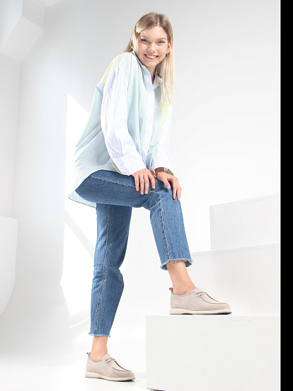 картинка Мокасины ED'ART 191.1607'be. каменный замша от интернет магазина