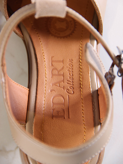 картинка Босоножки ED'ART 3038.26018'bе.Круассан+велюр бежевая ночь от интернет магазина