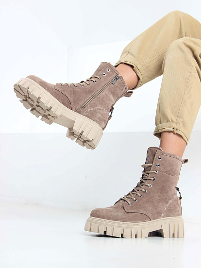 картинка Ботинки ED'ART 329.21153'bе. серо коричневый замша от интернет магазина