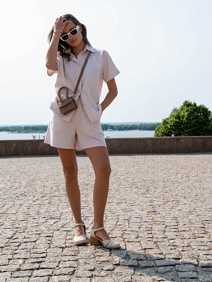 картинка Босоножки ED'ART 5032.23663'be. Бежевый+коричневый от интернет магазина