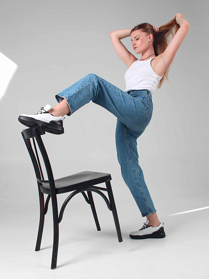 картинка Кроссовки ED'ART 155.2104'bl. Белый черный от интернет магазина