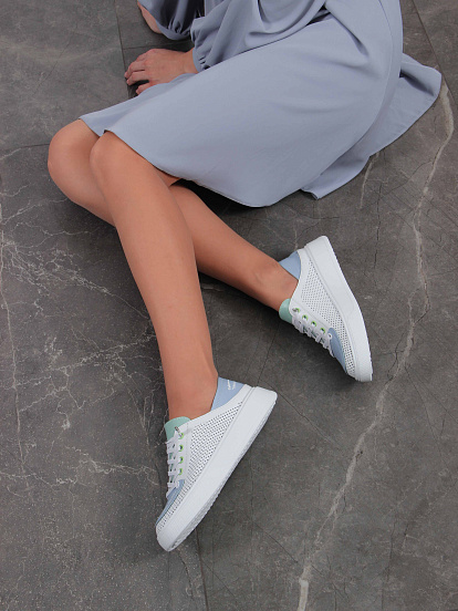 картинка Кеды ED'ART 163.P.LusiR2'w.Белый-голубой-мята от интернет магазина