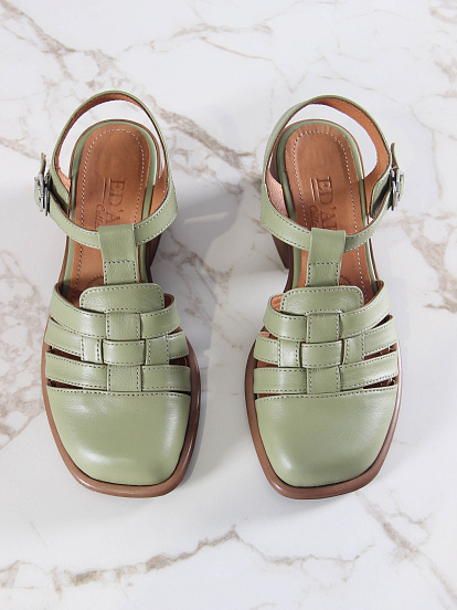 картинка Босоножки ED'ART 5035.23663'bе. Олива+коричневый от интернет магазина