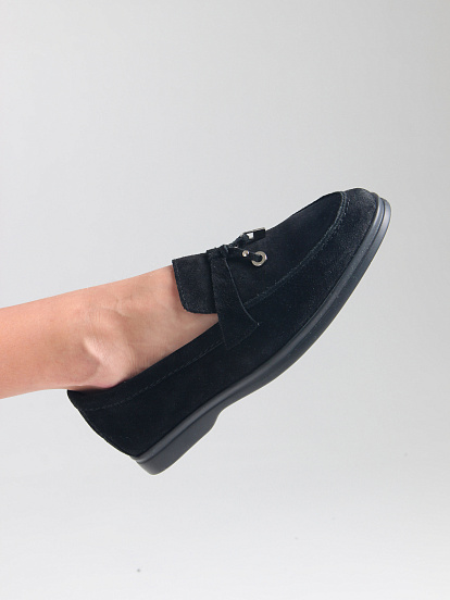 картинка Лоферы ED'ART 170.2614'bl. Черный замш от интернет магазина