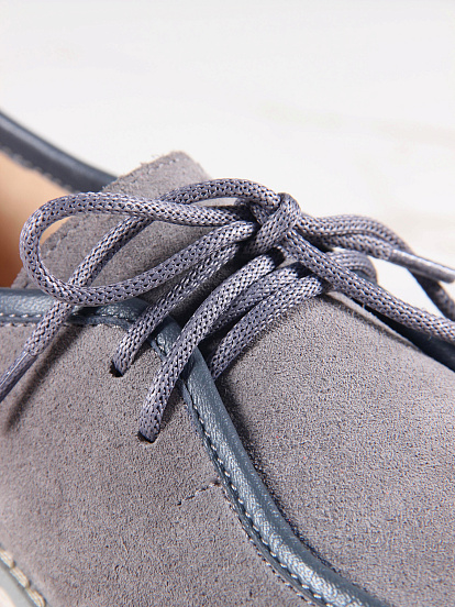 картинка Мокасины ED'ART 191.rose'gr. серый замок замша от интернет магазина