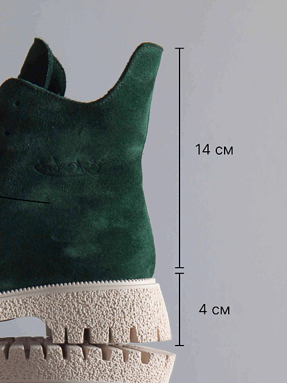 картинка Ботинки ED'ART 228.V.1541'be. Зеленый замша от интернет магазина