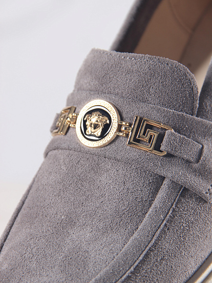 картинка Лоферы туфли ED'ART 173.1453'be. серый замок замша от интернет магазина