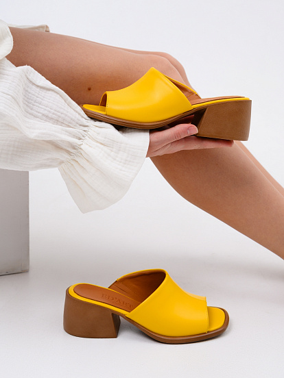 картинка Босоножки ED'ART 4012.23663'br. Желтый+коричневый от интернет магазина