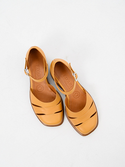 картинка Босоножки ED'ART 5032.23663'be. Лион тыква+коричневый от интернет магазина