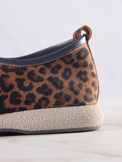 картинка Мокасины ED'ART 191.1607'be. коричневый леопард замша от интернет магазина