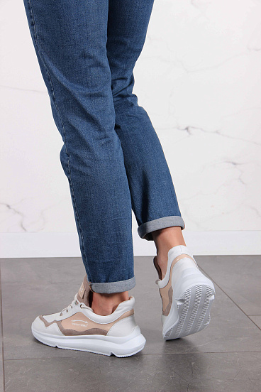 картинка Кроссовки ED'ART 150.236143w.белый-бежевый от интернет магазина