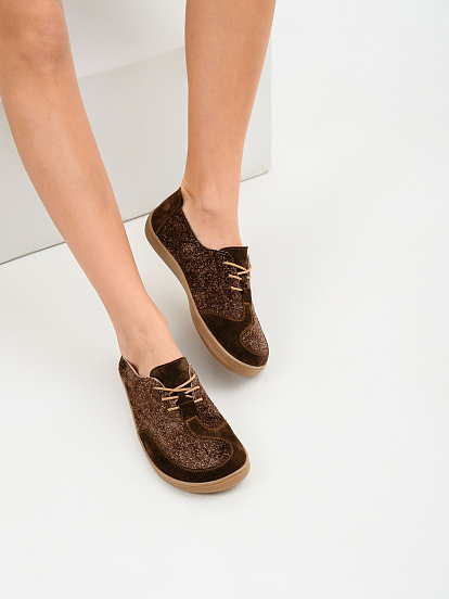 картинка Босоногие туфли ED'ART 188.nata'br.Коричневый джангл+коричневая замша от интернет магазина