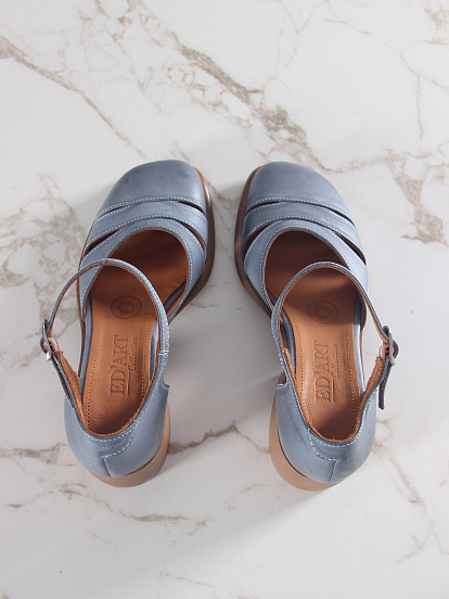 картинка Босоножки ED'ART 5032.23663'be. Серый вакса+коричневый от интернет магазина