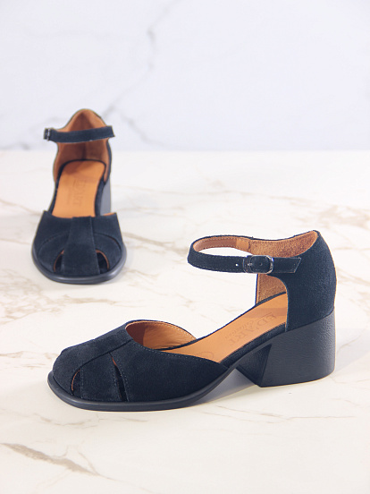 картинка Босоножки ED'ART 5033.23663'bl. Черная замша от интернет магазина