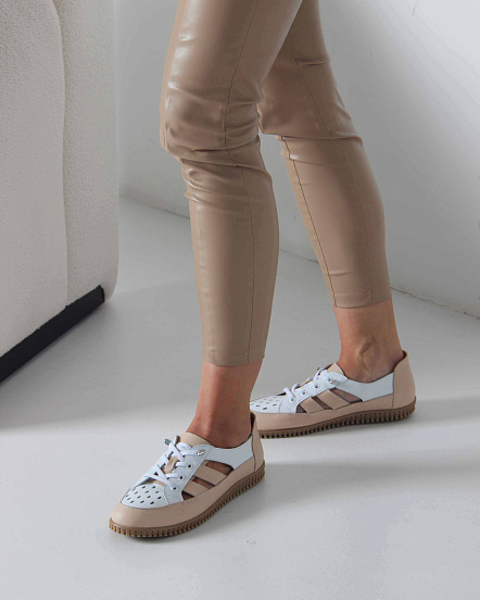 картинка Слипоны ED'ART 165.8000'be. белый-бежевый от интернет магазина