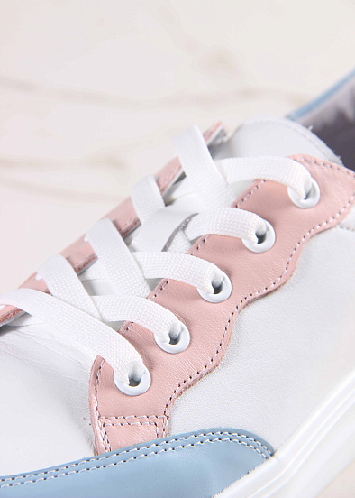 картинка Кеды ED'ART 148.lusi22'w. Белый-голубой-розовый от интернет магазина