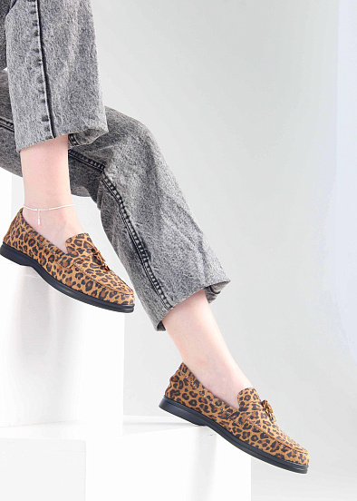 картинка Лоферы туфли ED'ART 170.2614'bl. коричневый леопард от интернет магазина