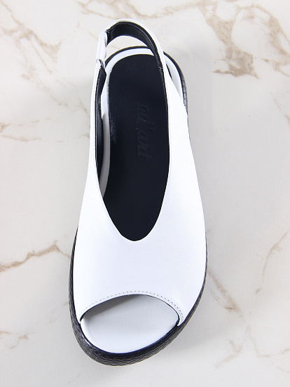 картинка Босоножки ED'ART 1019.2530'bl. белый+черный от интернет магазина