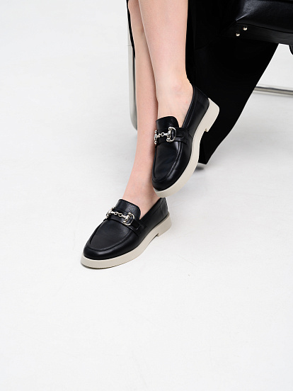 картинка Лоферы туфли ED'ART 172.1841'be. Черный кожа от интернет магазина