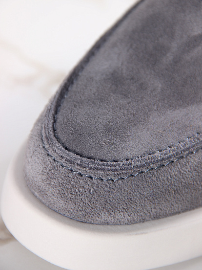 картинка Лоферы туфли ED'ART 176.1593'be. Серый замок замша от интернет магазина