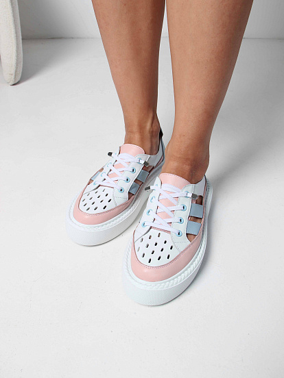 картинка Кроссовки ED'ART 165.P.Lusi23.'w. Белый голубой розовый от интернет магазина