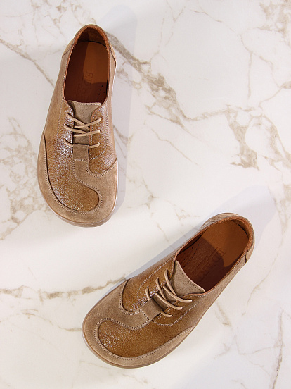 картинка Босоногие туфли ED'ART 188.nata'br.Карамельный наплак+карамельная замша от интернет магазина