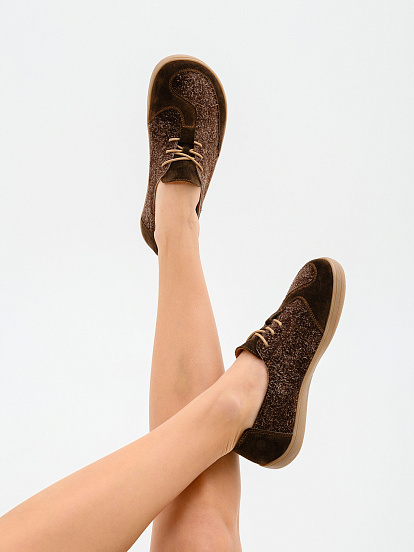 картинка Босоногие туфли ED'ART 188.nata'br.Коричневый джангл+коричневая замша от интернет магазина